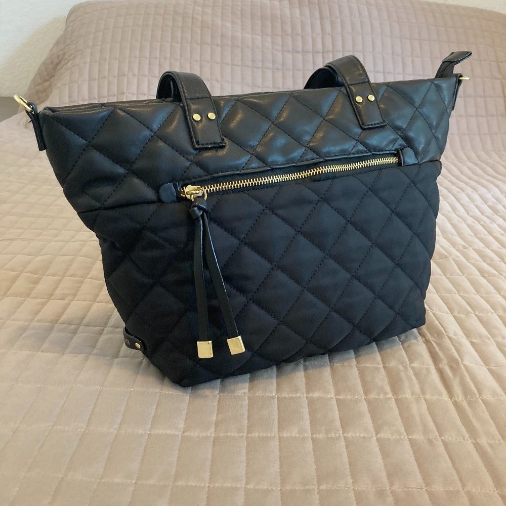 Utiliti Quilted Black Nylon Tote